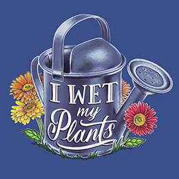 Royal Blue Wet My Plants T-Shirt 
