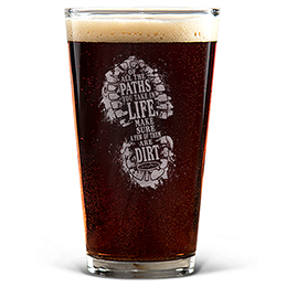 Clear Dirt Paths Engraved Pint Glass 