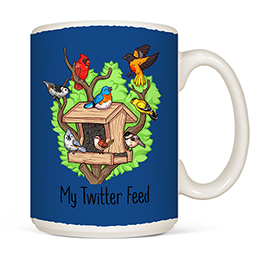 White Twitter Feed Coffee Mugs 