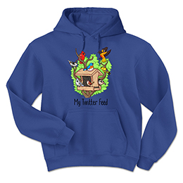 Royal Blue Twitter Feed Hooded Sweatshirts 