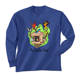 Royal Blue Twitter Feed Long Sleeve Tees 