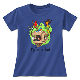Royal Blue Twitter Feed Ladies T-Shirts 