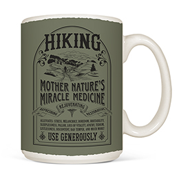 White Hiking Cure Coffee Mugs 