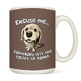 White Excuse Me Thirsty Dog Coffee Mugs 