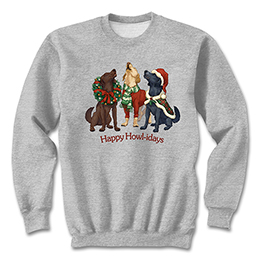 Sports Grey Happy Howl-idays Sweatshirts 