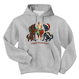 Sports Grey Happy Howl-idays Hooded Sweatshirts 