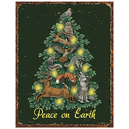 NA Woodland Animal Tree Tin Sign 