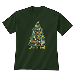 Forest Green Woodland Animal Tree T-Shirts 