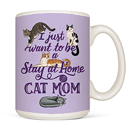 White Stay At Home Cat Mom Mugs 