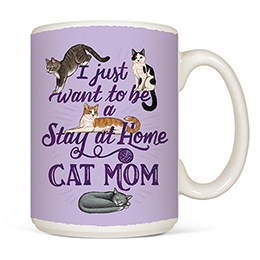 White Stay At Home Cat Mom Coffee Mugs 