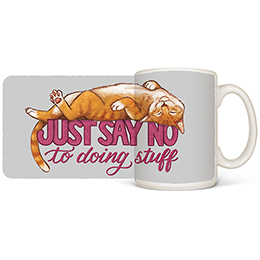 White Just Say No Coffee Mugs 