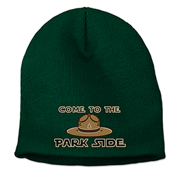 Forest Green Park Side Embroidered Beanies 
