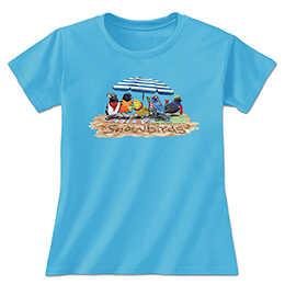Aquatic Blue Snowbirds Ladies T-Shirts 