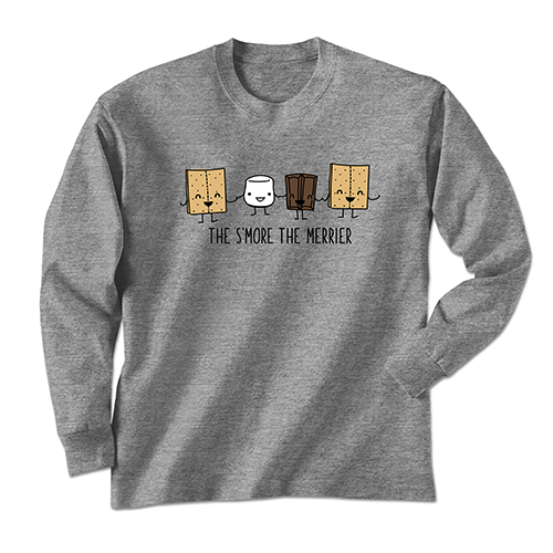 The Smore The Merrier Graphite Heather Long Sleeve T Shirt Earth Sun Moon