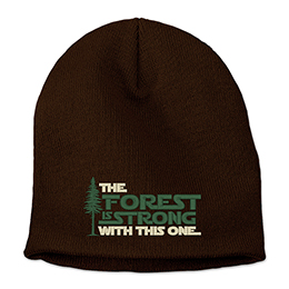Brown The Forest Is Strong Embroidered Beanies 