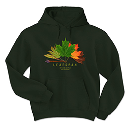 Forest Green Leafspan Hooded Sweatshirts 