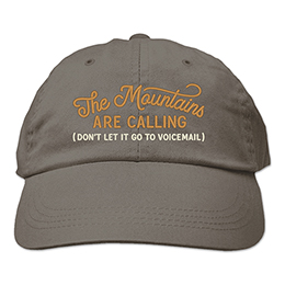 Charcoal The Mountains Are Calling Embroidered Hats 