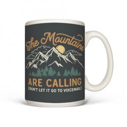 White The Mountains Are Calling Mugs 