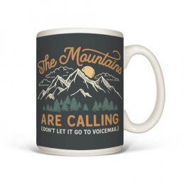 White The Mountains Are Calling Coffee Mugs 