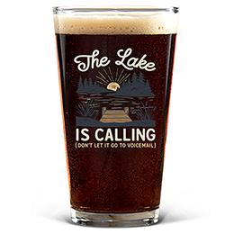 Clear The Lake Is Calling Pint Glass - Color Printed 