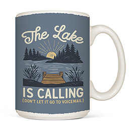 White The Lake Is Calling Coffee Mugs 