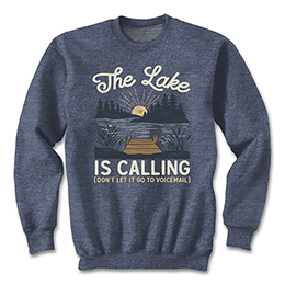 Heather Navy The Lake Is Calling Sweatshirts 