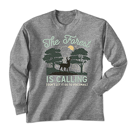 Graphite Heather The Forest Is Calling Long Sleeve Tees 