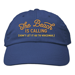 Royal Blue The Beach Is Calling Embroidered Hats 
