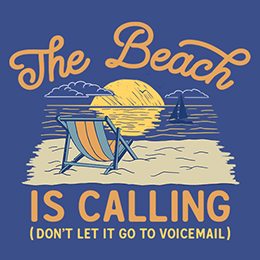 Royal Blue The Beach Is Calling T-Shirt 