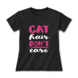 Black Cat Hair, Don't Care Ladies T-Shirts 