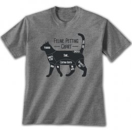 Graphite Heather Feline Petting Chart T-Shirts 