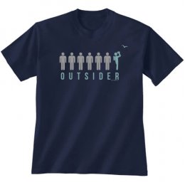 Navy Blue Outsider: Bird T-Shirts 