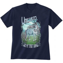 Navy Blue Unicorn Spirit Animal T-Shirts 