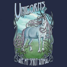 Navy Blue Unicorn Spirit Animal T-Shirt 