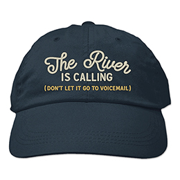 Navy Blue The River Is Calling Embroidered Hats 
