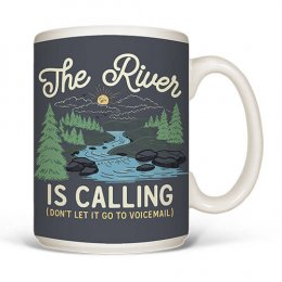 White The River Is Calling Coffee Mugs 