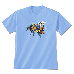 Carolina Blue Blooming Bee T-Shirts 