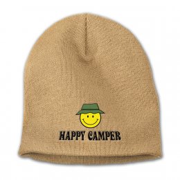 Camel Happy Camper Embroidered Beanies 