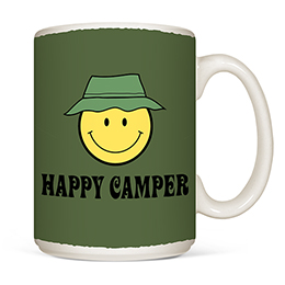 White Happy Camper Coffee Mugs 