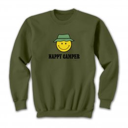 Military Green Happy Camper Sweatshirts 