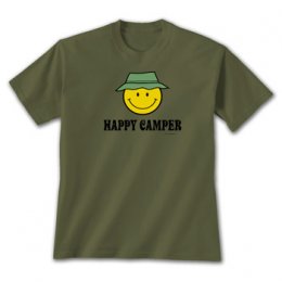 Military Green Happy Camper T-Shirts 
