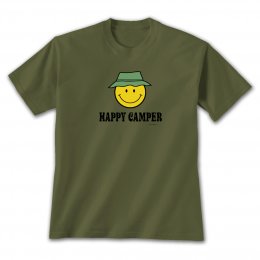 Military Green Happy Camper T-Shirt 