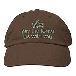 Brown May The Forest Be With You Chocolate Embroidered Hats 