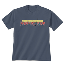 Steel Blue Fisherman's Ruler T-Shirts 