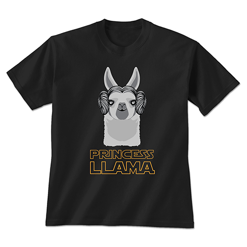 Princess Llama Black T-Shirt | Earth Sun Moon