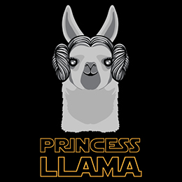 Black Princess Llama T-Shirt 