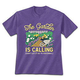 Heather Purple The Garden Is Calling T-Shirts 