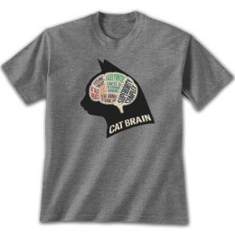 Graphite Heather Cat Brain T-Shirts 