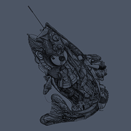 Steel Blue Bass Fusion T-Shirt 