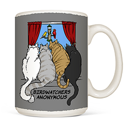 White Birdwatchers Anonymous Coffee Mugs 